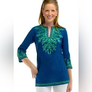 GRETCHEN SCOTT Cotton Embroidered Tunic - The Reef
